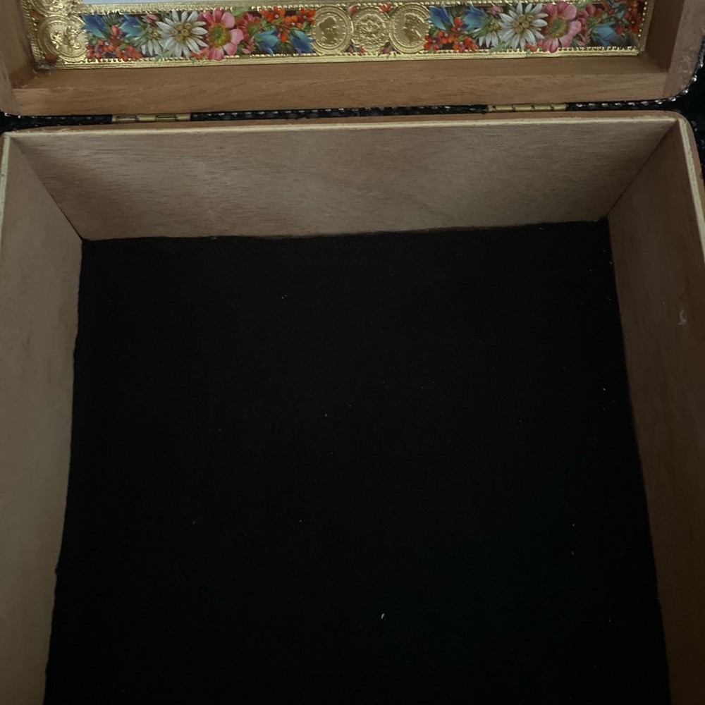 Rose Gold and Black Dress Box Purse with Black Handle, Mirror Inside - Picture 8 of 15
